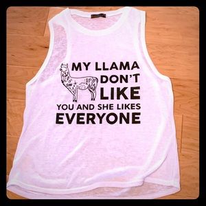 Cute Llama sleeveless tank